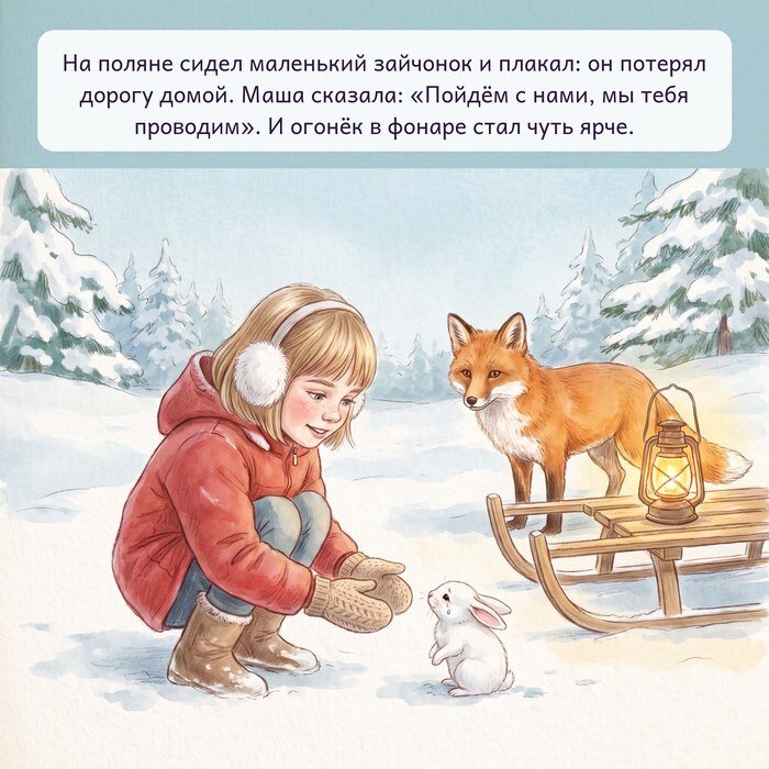 Маша помогает зайчонку